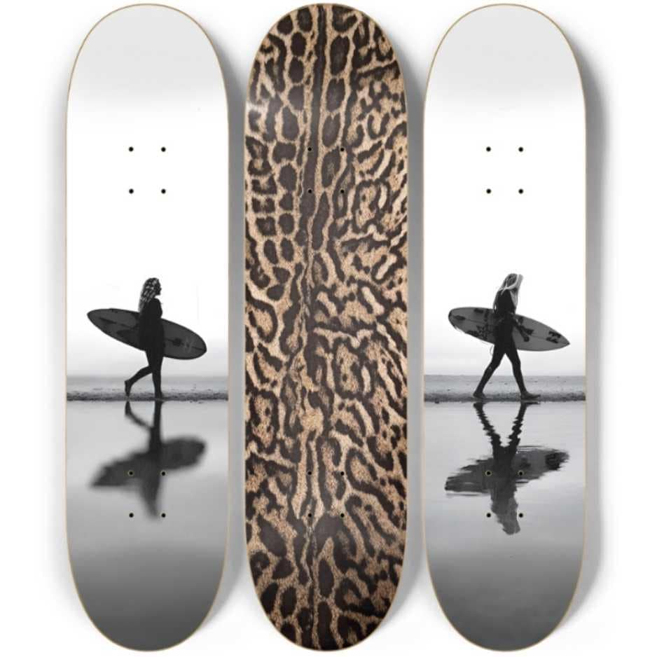 Skateboard Wall Art Set, 3-Piece Skateboard Deck Art, Aesthetic Room Decor, Modern Wall Art, Teen Bedroom Decor, Skater Gift