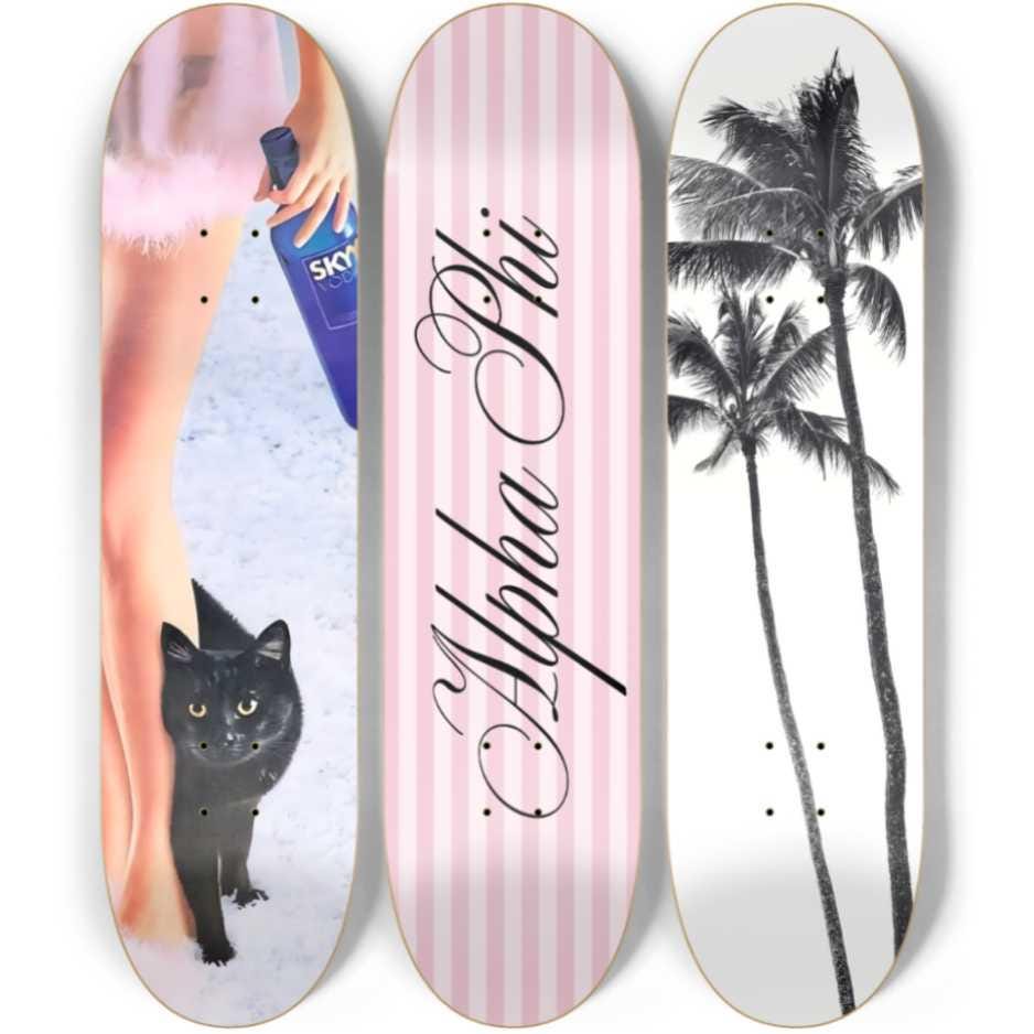 Skateboard Wall Art Set, 3-Piece Skateboard Deck Art, Aesthetic Room Decor, Modern Wall Art, Teen Bedroom Decor, Skater Gift