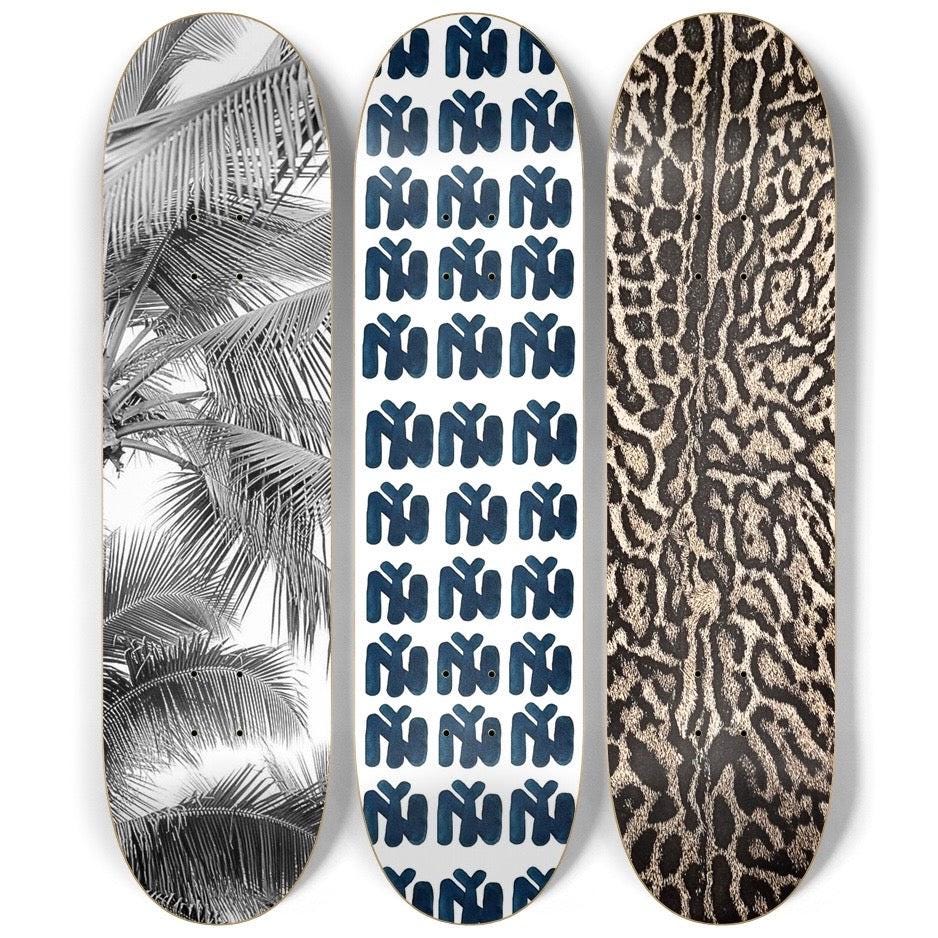 Skateboard Wall Art Set, 3-Piece Skateboard Deck Art, Aesthetic Room Decor, Modern Wall Art, Teen Bedroom Decor, Skater Gift