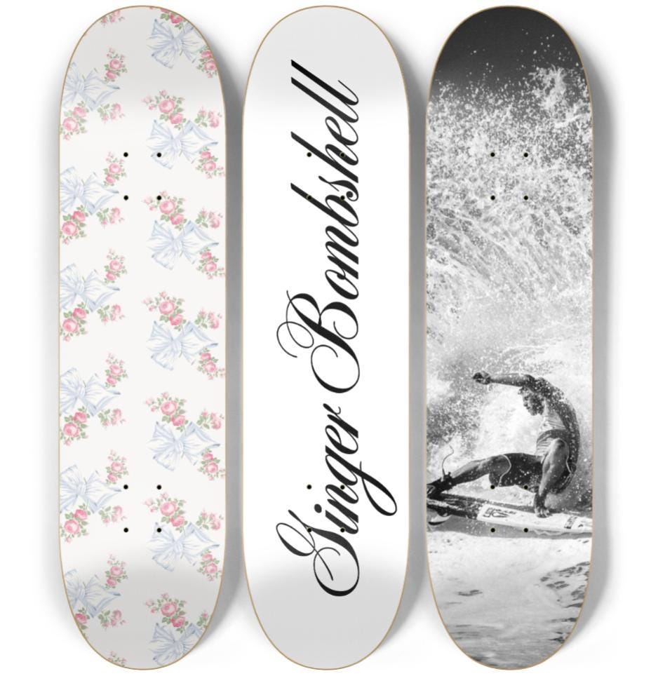 Skateboard Wall Art Set, 3-Piece Skateboard Deck Art, Aesthetic Room Decor, Modern Wall Art, Teen Bedroom Decor, Skater Gift