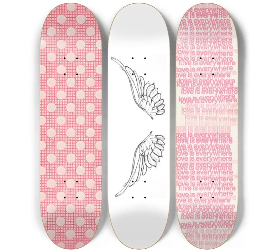 Skateboard Wall Art Set, 3-Piece Skateboard Deck Art, Aesthetic Room Decor, Modern Wall Art, Teen Bedroom Decor, Skater Gift