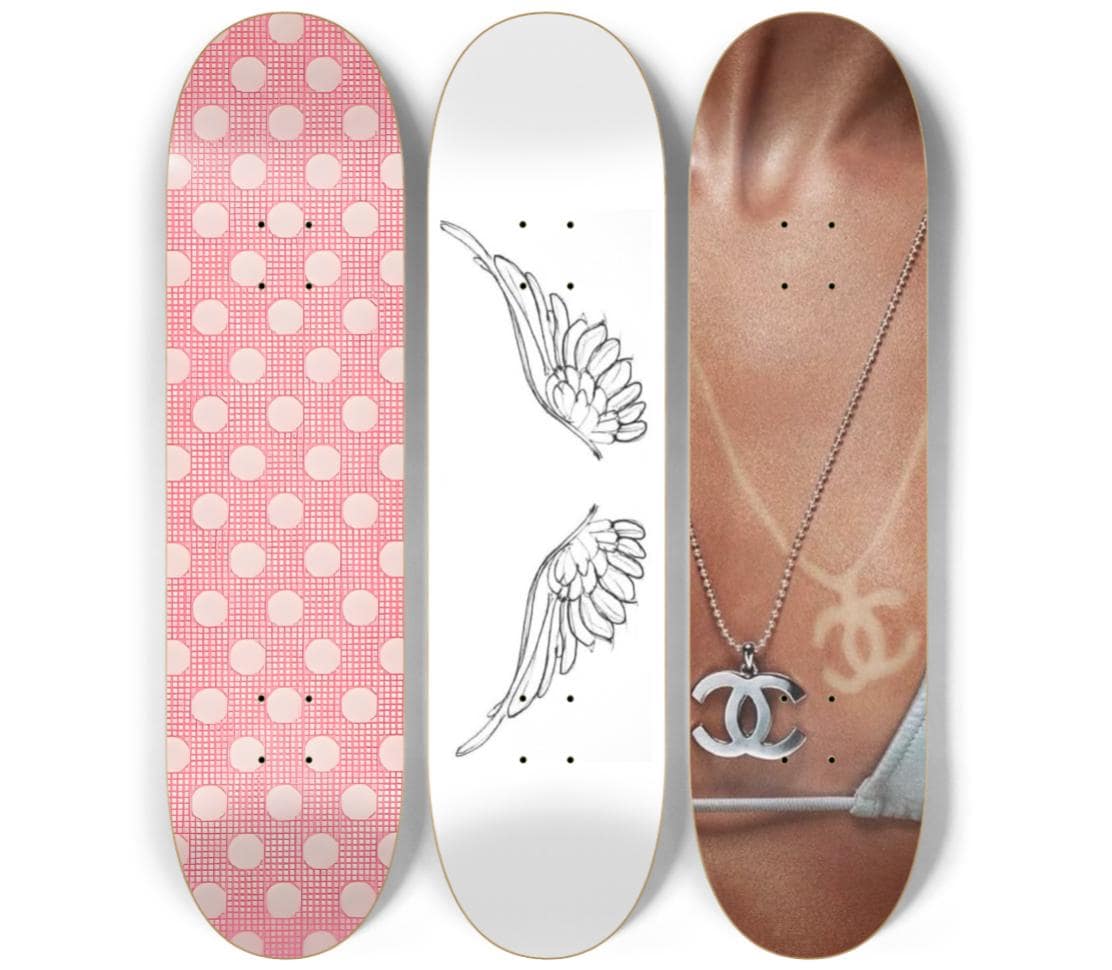Skateboard Wall Art Set, 3-Piece Skateboard Deck Art, Aesthetic Room Decor, Modern Wall Art, Teen Bedroom Decor, Skater Gift