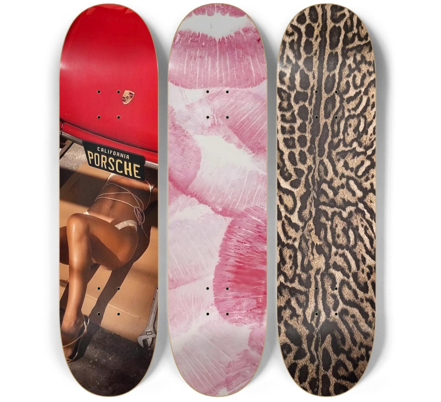 Skateboard Wall Art Set, 3-Piece Skateboard Deck Art, Aesthetic Room Decor, Modern Wall Art, Teen Bedroom Decor, Skater Gift