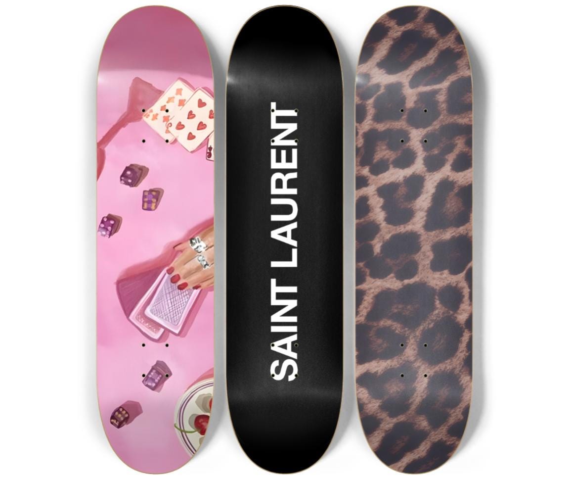 Skateboard Wall Art Set, 3-Piece Skateboard Deck Art, Aesthetic Room Decor, Modern Wall Art, Teen Bedroom Decor, Skater Gift