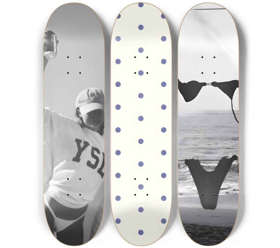 Skateboard Wall Art Set, 3-Piece Skateboard Deck Art, Aesthetic Room Decor, Modern Wall Art, Teen Bedroom Decor, Apartment Decor