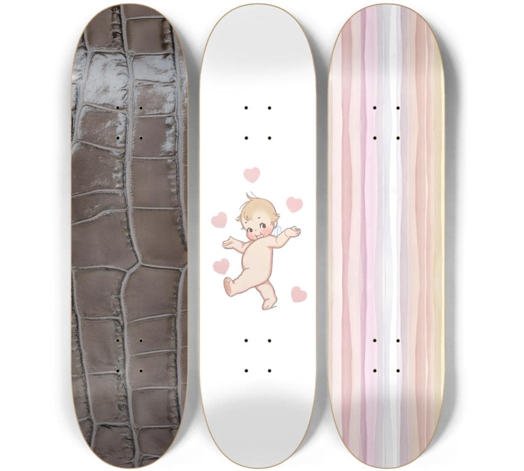 Skateboard Wall Art Set, 3-Piece Skateboard Deck Art, Aesthetic Room Decor, Modern Wall Art, Teen Bedroom Decor, Skater Gift