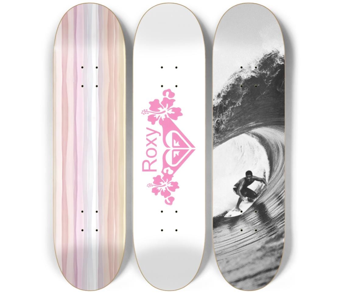 Skateboard Wall Art Set, 3-Piece Skateboard Deck Art, Aesthetic Room Decor, Modern Wall Art, Teen Bedroom Decor, Dorm Room, Apartment Decor
