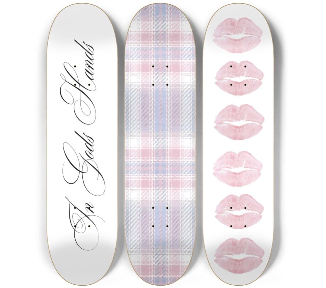 Skateboard Wall Art Set, 3-Piece Skateboard Deck Art, Aesthetic Room Decor, Modern Wall Art, Teen Bedroom Decor, Dorm Room, Apartment Decor