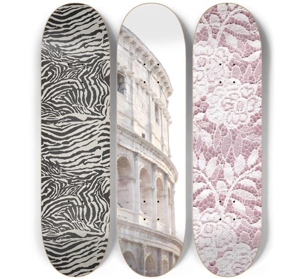 Skateboard Wall Art Set, 3-Piece Skateboard Deck Art, Aesthetic Room Decor, Modern Wall Art, Teen Bedroom Decor, Dorm Room, Apartment Decor