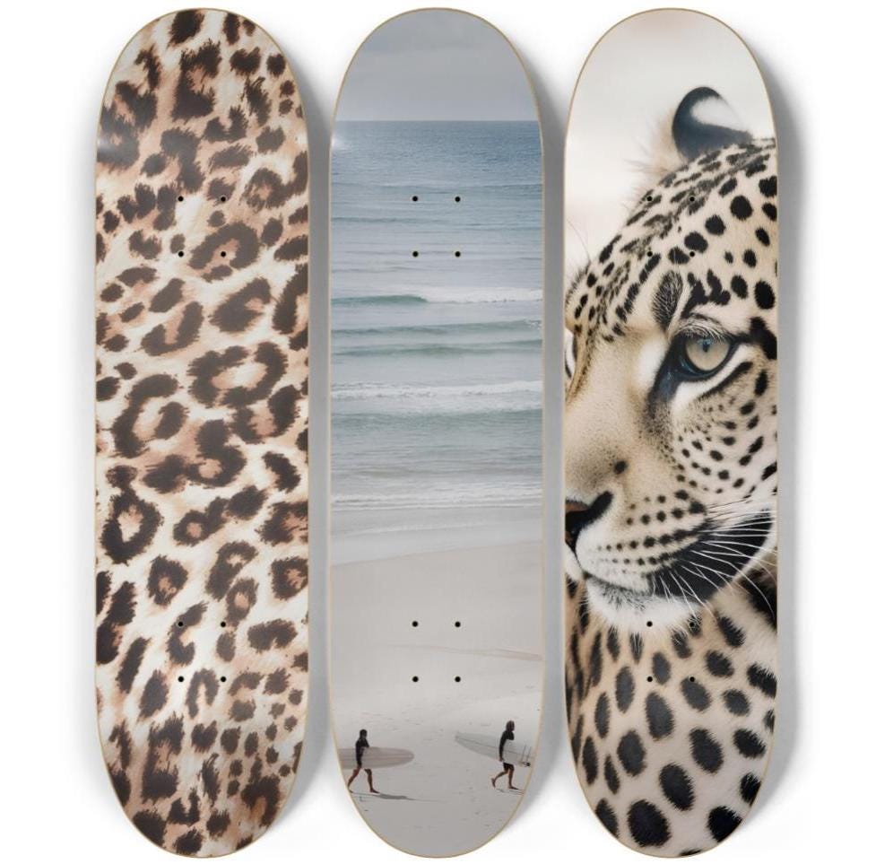 Skateboard Wall Art Set, 3-Piece Skateboard Deck Art, Aesthetic Room Decor, Modern Wall Art, Teen Bedroom Decor, Skater Gift