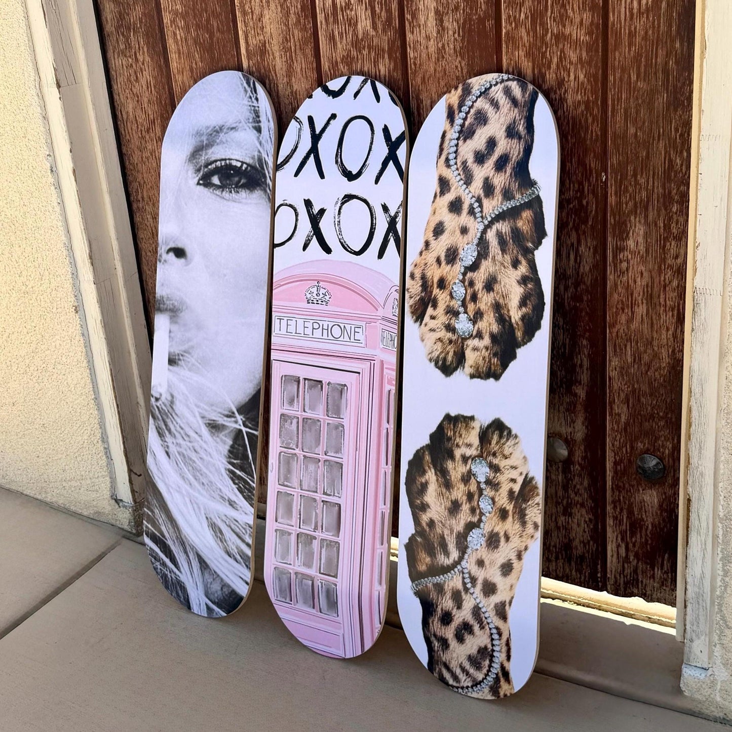 Skateboard Wall Art Set, 3-Piece Skateboard Deck Art, Coastal Room Decor, Modern Wall Art, Teen Bedroom Decor, Dorm Room, Apartment Decor