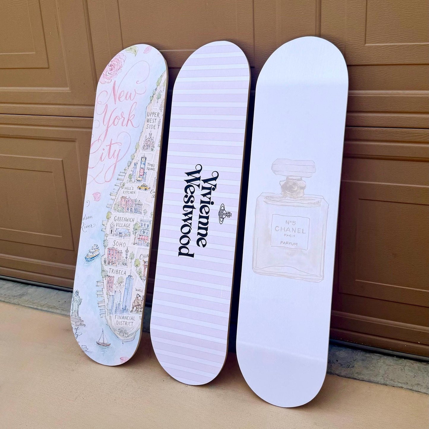 Skateboard Wall Art Set, 3-Piece Skateboard Deck Art, Aesthetic Room Decor, Modern Wall Art, Teen Bedroom Decor, Skater Gift