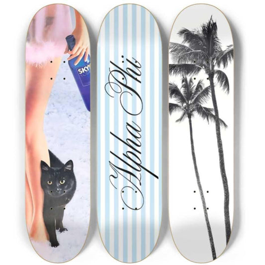 Skateboard Wall Art Set, 3-Piece Skateboard Deck Art, Aesthetic Room Decor, Modern Wall Art, Teen Bedroom Decor, Skater Gift