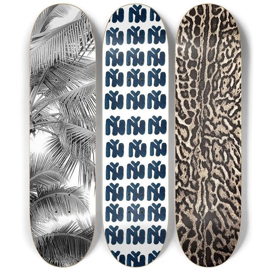 Skateboard Wall Art Set, 3-Piece Skateboard Deck Art, Aesthetic Room Decor, Modern Wall Art, Teen Bedroom Decor, Skater Gift