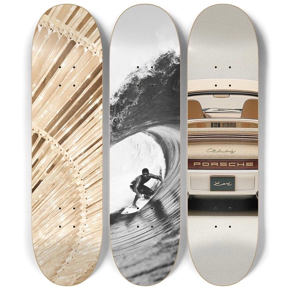 Skateboard Wall Art Set, 3-Piece Skateboard Deck Art, Aesthetic Room Decor, Modern Wall Art, Teen Bedroom Decor, Skater Gift