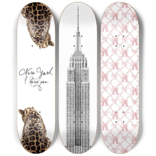 Skateboard Wall Art Set, 3-Piece Skateboard Deck Art, Aesthetic Room Decor, Modern Wall Art, Teen Bedroom Decor, Skater Gift