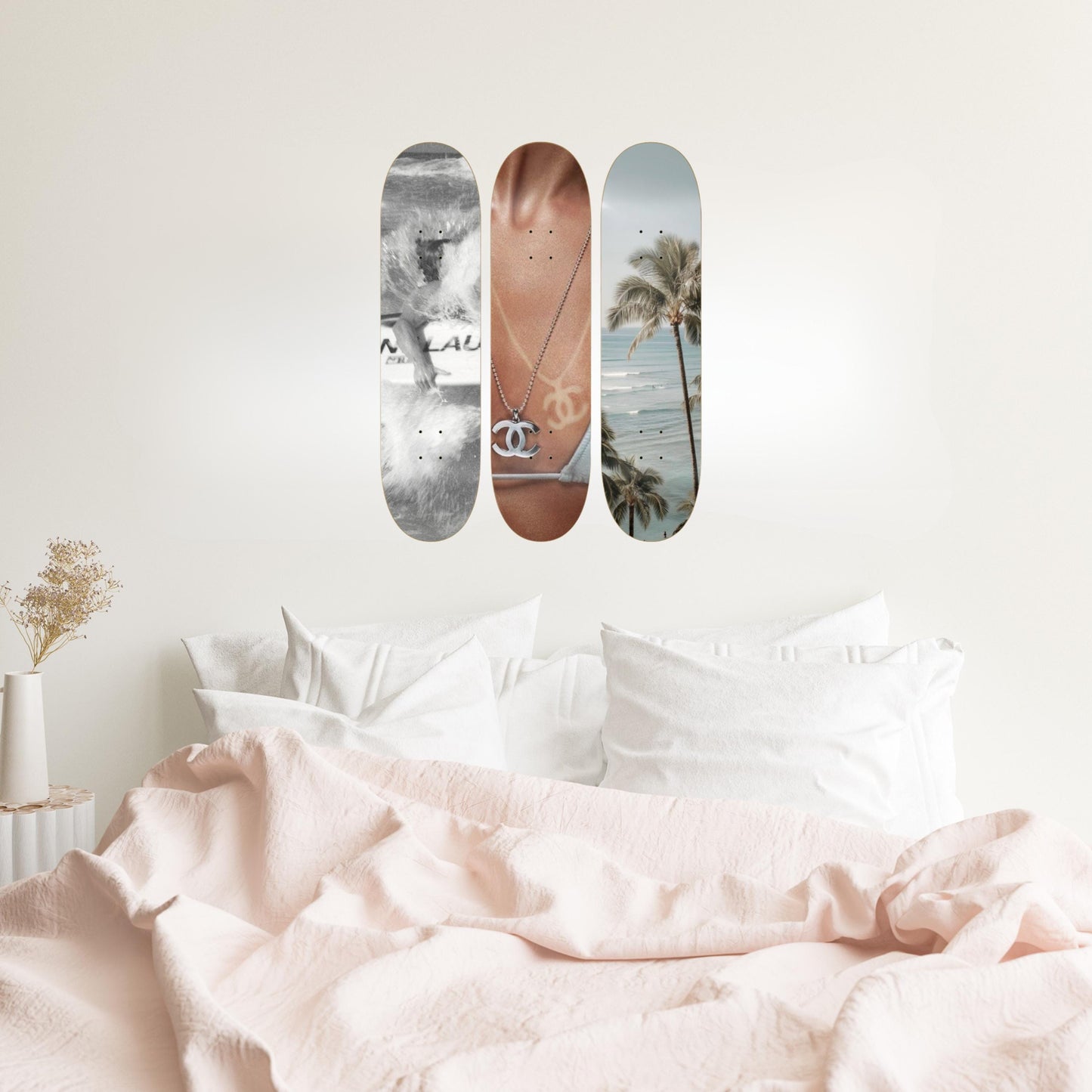 Skateboard Wall Art Set, 3-Piece Skateboard Deck Art, Aesthetic Room Decor, Modern Wall Art, Teen Bedroom Decor, Skater Gift