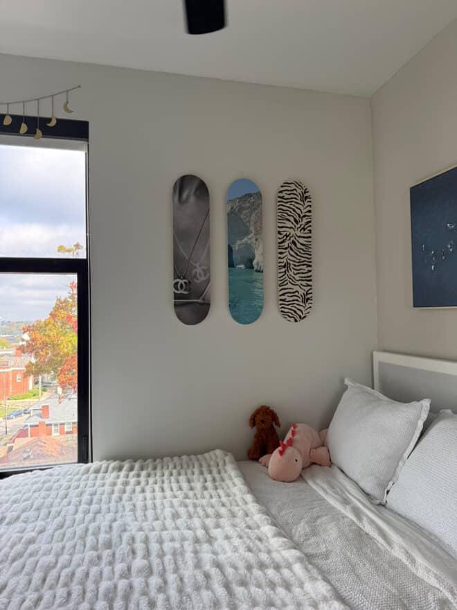 Skateboard Wall Art Set, 3-Piece Skateboard Deck Art, Aesthetic Room Decor, Modern Wall Art, Teen Bedroom Decor, Skater Gift