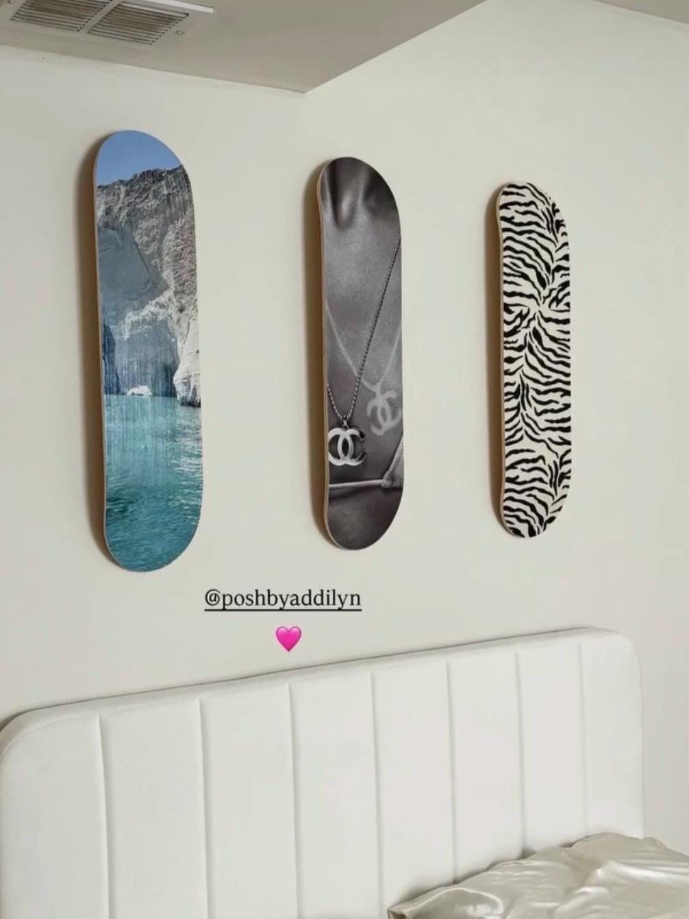 Skateboard Wall Art Set, 3-Piece Skateboard Deck Art, Aesthetic Room Decor, Modern Wall Art, Teen Bedroom Decor, Skater Gift