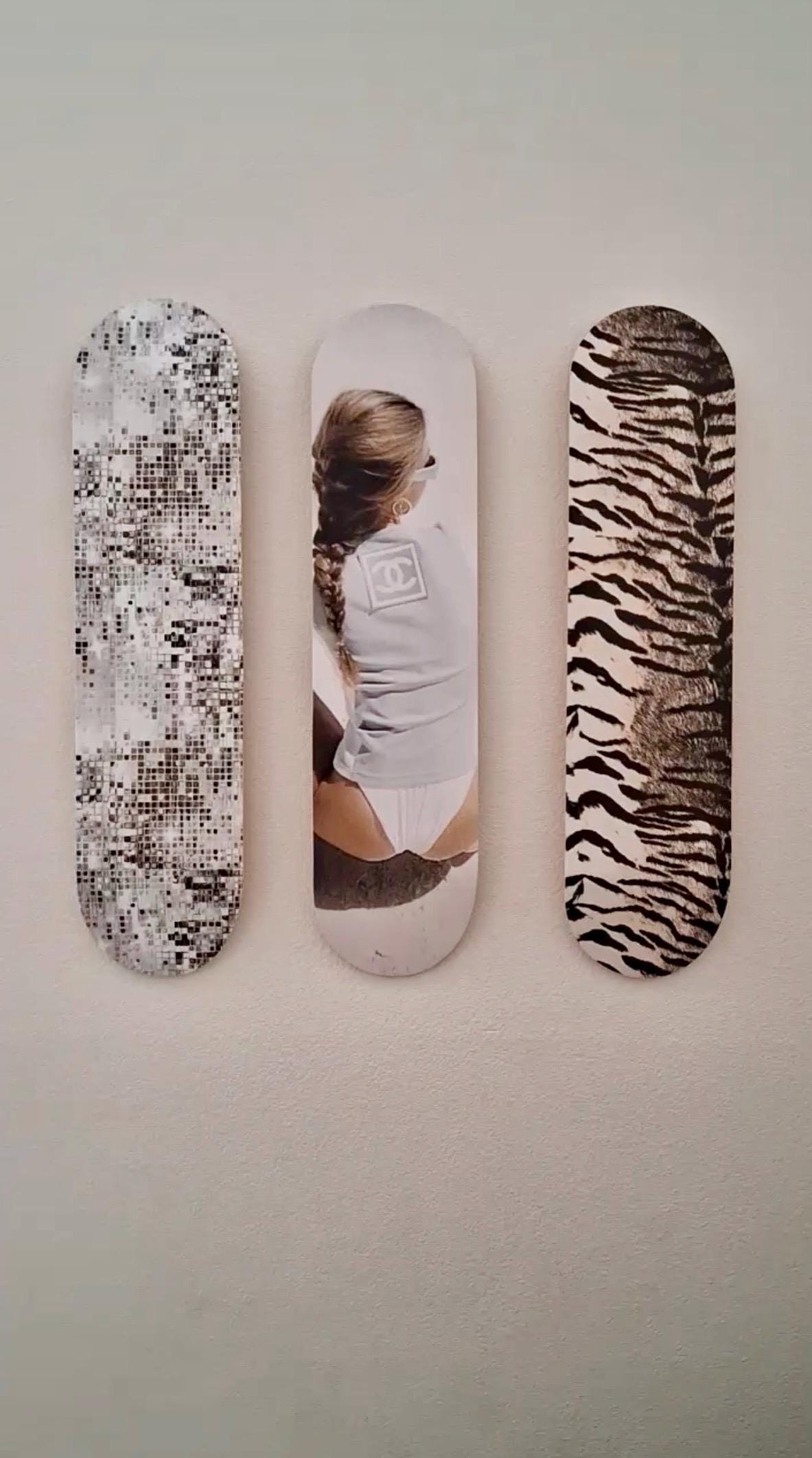 Skateboard Wall Art Set, 3-Piece Skateboard Deck Art, Aesthetic Room Decor, Modern Wall Art, Teen Bedroom Decor, Skater Gift