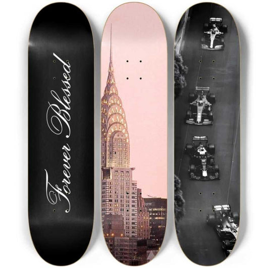 Skateboard Wall Art Set, 3-Piece Skateboard Deck Art, Aesthetic Room Decor, Modern Wall Art, Teen Bedroom Decor, Skater Gift