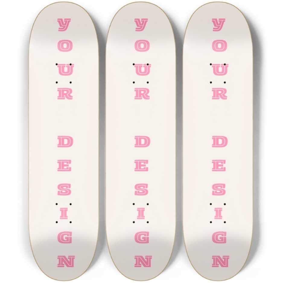 Skateboard Wall Art Set, 3-Piece Skateboard Deck Art, Aesthetic Room Decor, Modern Wall Art, Teen Bedroom Decor, Skater Gift