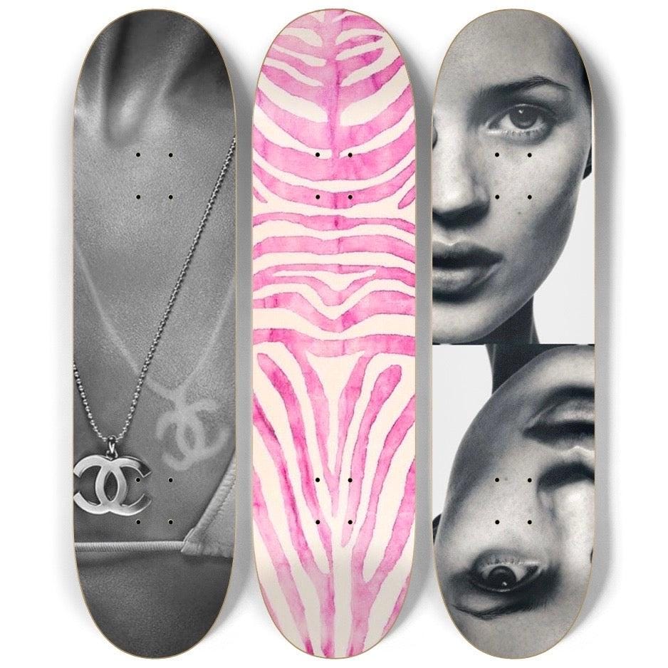 Skateboard Wall Art Set, 3-Piece Skateboard Deck Art, Aesthetic Room Decor, Modern Wall Art, Teen Bedroom Decor, Skater Gift