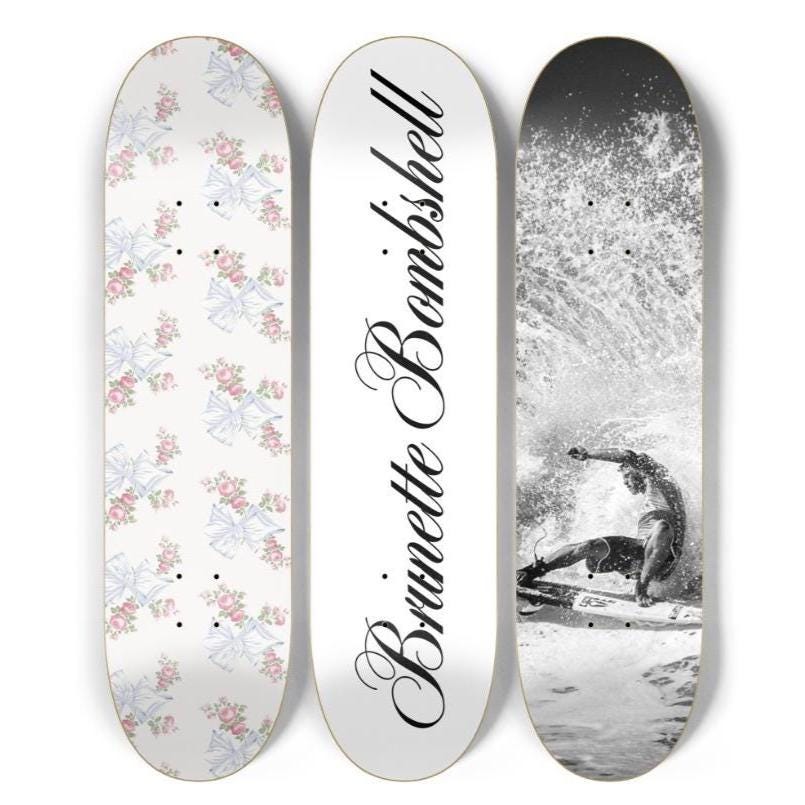Skateboard Wall Art Set, 3-Piece Skateboard Deck Art, Aesthetic Room Decor, Modern Wall Art, Teen Bedroom Decor, Skater Gift
