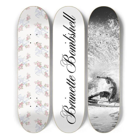 Brunette Bombshell Skateboard Deck Wall Art Set
