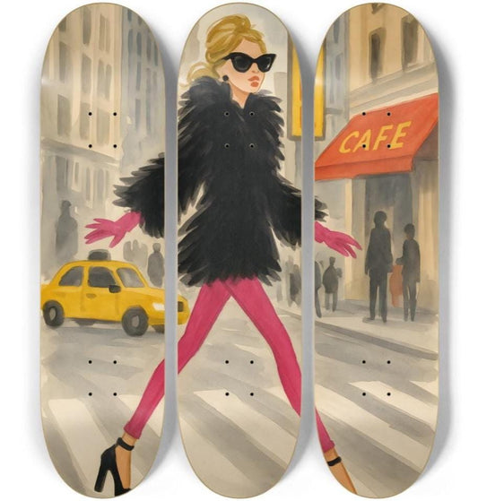 London Girl Skateboard Deck Wall Art Set