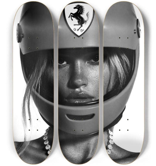 Race Day - B&W Skateboard Deck Wall Art Set