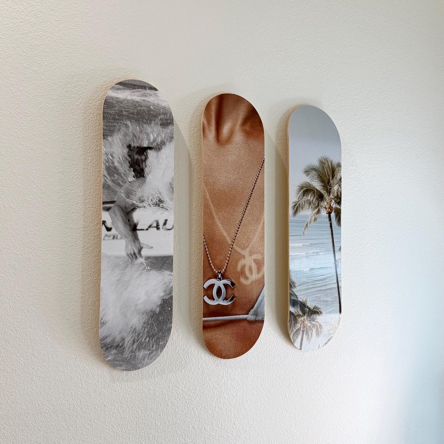 Skateboard Wall Art Set, 3-Piece Skateboard Deck Art, Aesthetic Room Decor, Modern Wall Art, Teen Bedroom Decor, Skater Gift