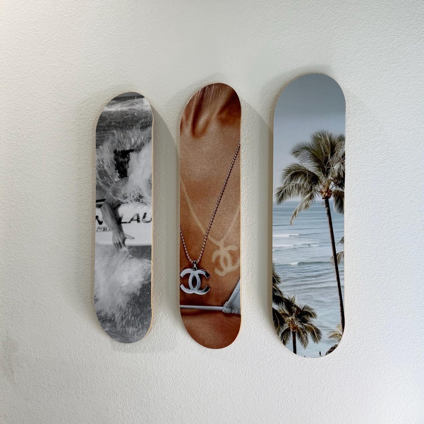 Skateboard Wall Art Set, 3-Piece Skateboard Deck Art, Aesthetic Room Decor, Modern Wall Art, Teen Bedroom Decor, Skater Gift