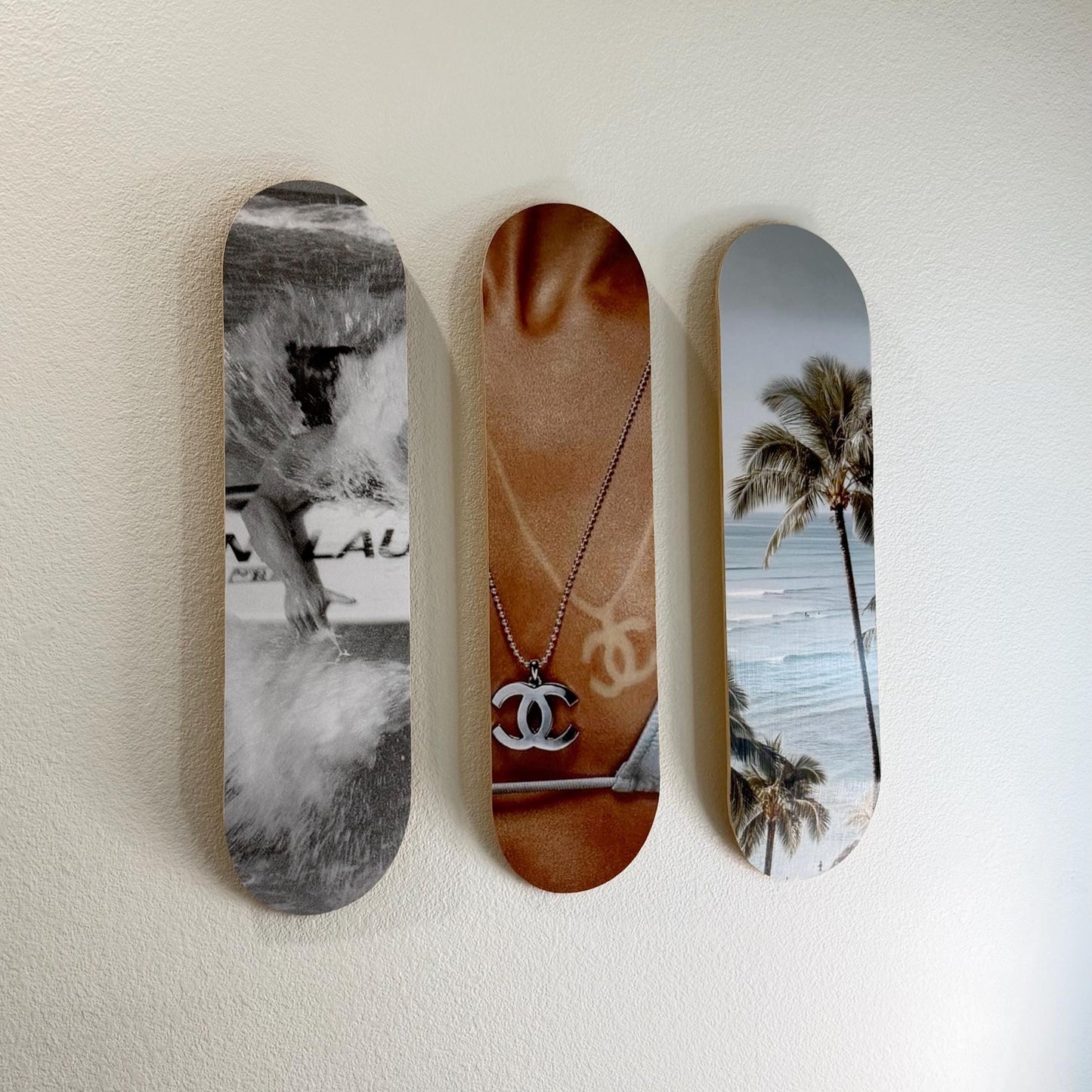 Skateboard Wall Art Set, 3-Piece Skateboard Deck Art, Aesthetic Room Decor, Modern Wall Art, Teen Bedroom Decor, Skater Gift