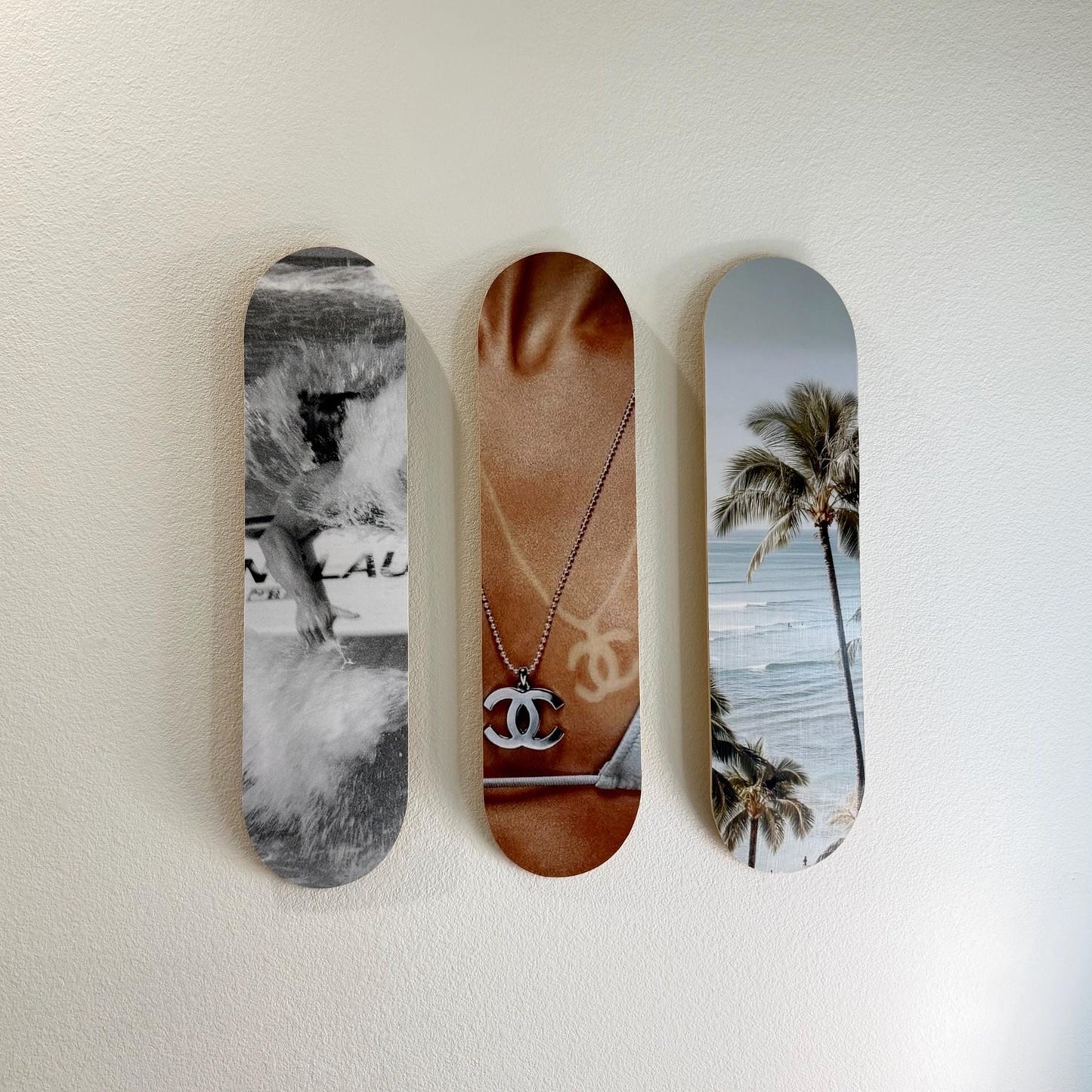 Skateboard Wall Art Set, 3-Piece Skateboard Deck Art, Aesthetic Room Decor, Modern Wall Art, Teen Bedroom Decor, Skater Gift