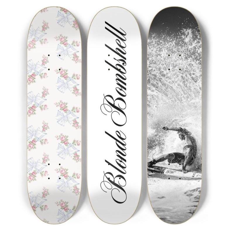 Skateboard Wall Art Set, 3-Piece Skateboard Deck Art, Aesthetic Room Decor, Modern Wall Art, Teen Bedroom Decor, Skater Gift