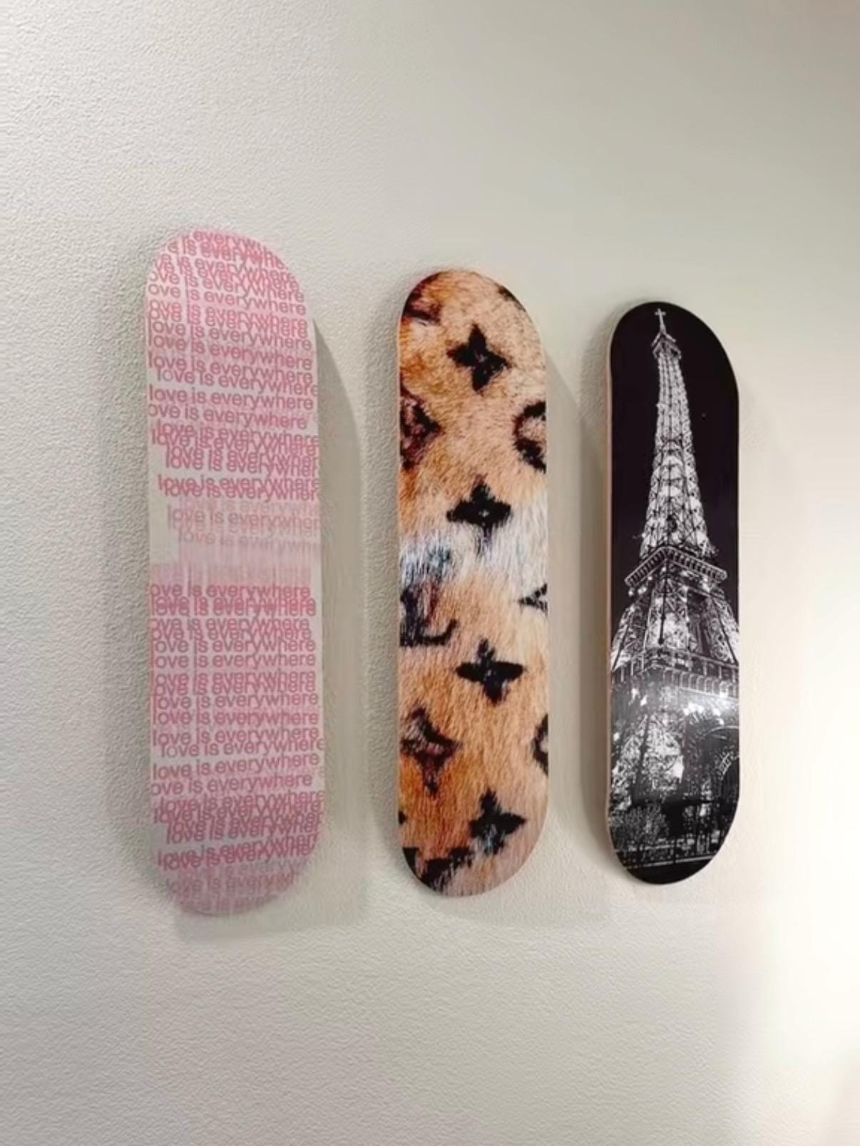Skateboard Wall Art Set, 3-Piece Skateboard Deck Art, Aesthetic Room Decor, Modern Wall Art, Teen Bedroom Decor, Skater Gift
