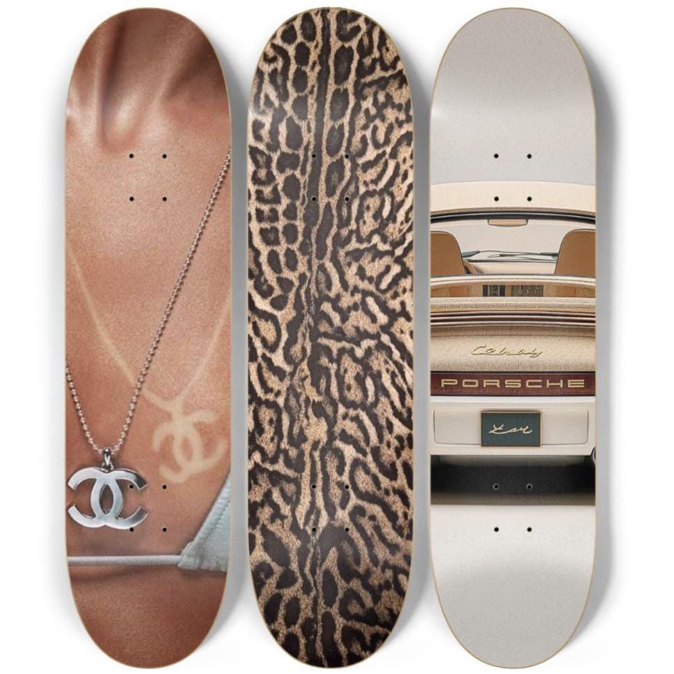 Skateboard Wall Art Set, 3-Piece Skateboard Deck Art, Aesthetic Room Decor, Modern Wall Art, Teen Bedroom Decor, Skater Gift