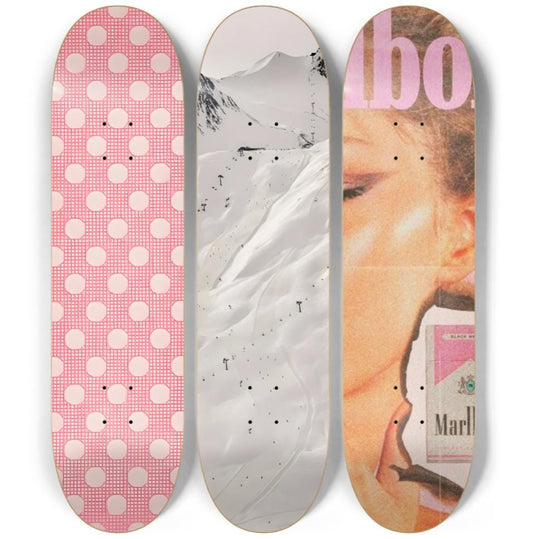 Snow Day Skateboard Deck Wall Art Set