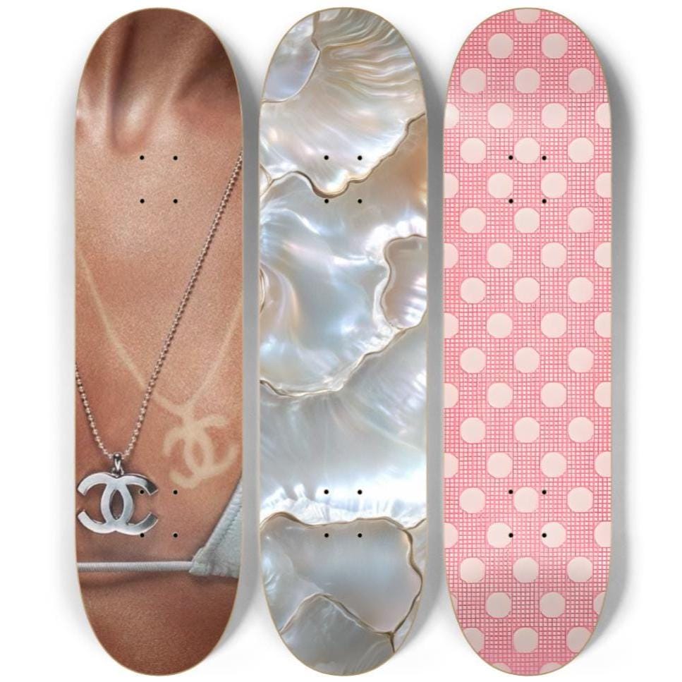 Skateboard Wall Art Set, 3-Piece Skateboard Deck Art, Aesthetic Room Decor, Modern Wall Art, Teen Bedroom Decor, Skater Gift