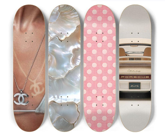 Pretty in Pearls Skateboard Deck Wall Art Set of 4