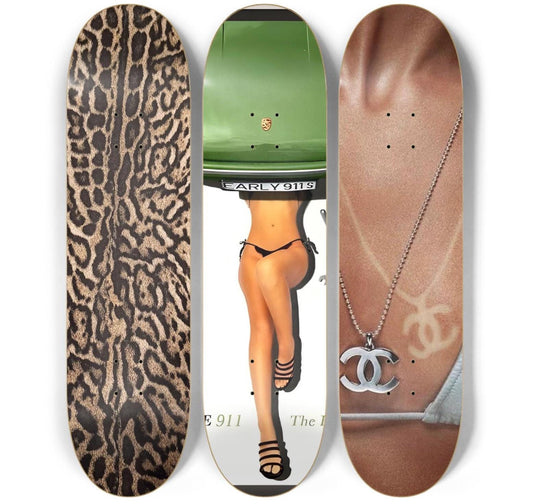 Wild Ride Green Skateboard Deck Wall Art Set