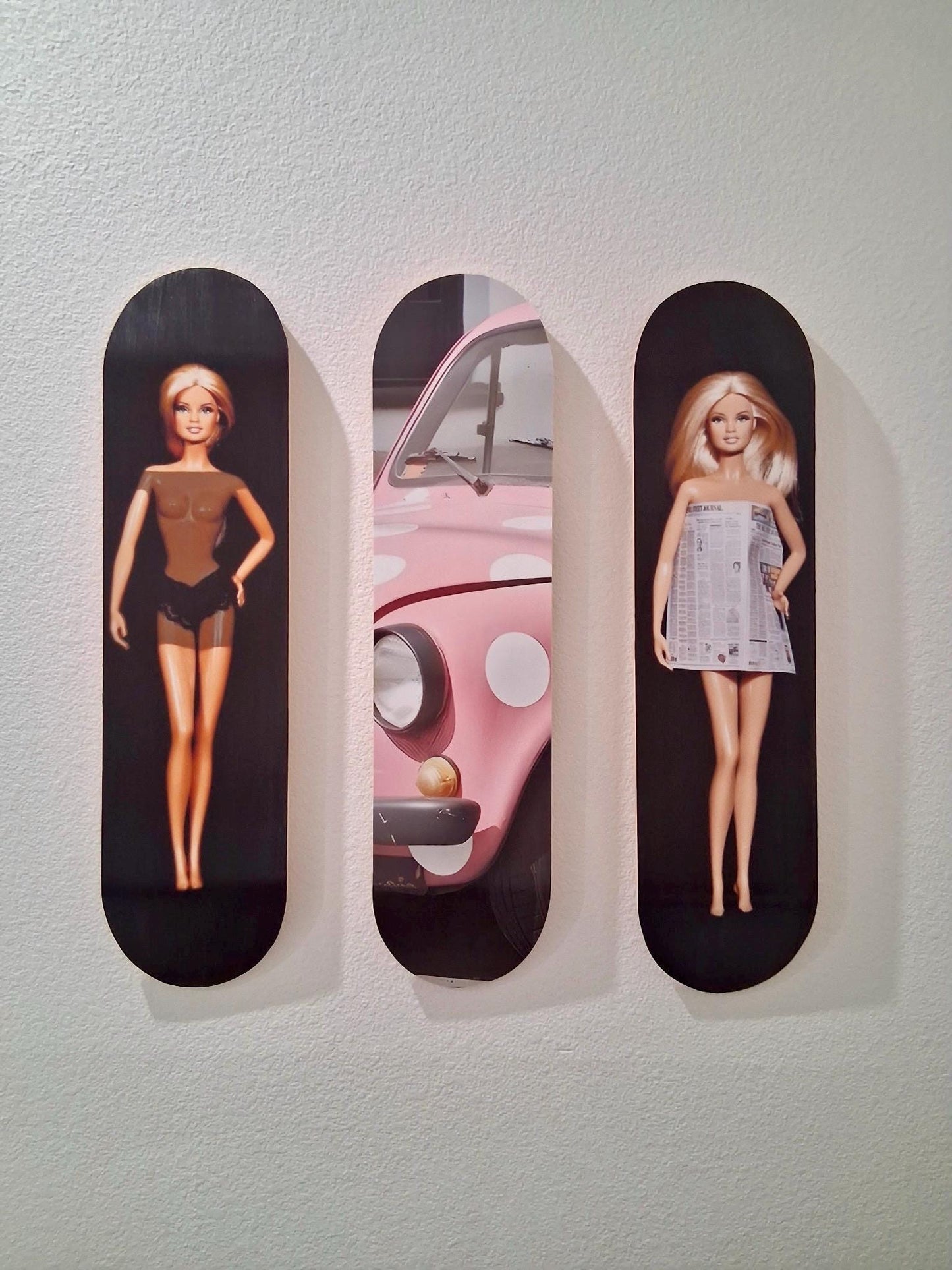 Skateboard Wall Art Set, 3-Piece Skateboard Deck Art, Aesthetic Room Decor, Modern Wall Art, Teen Bedroom Decor, Skater Gift