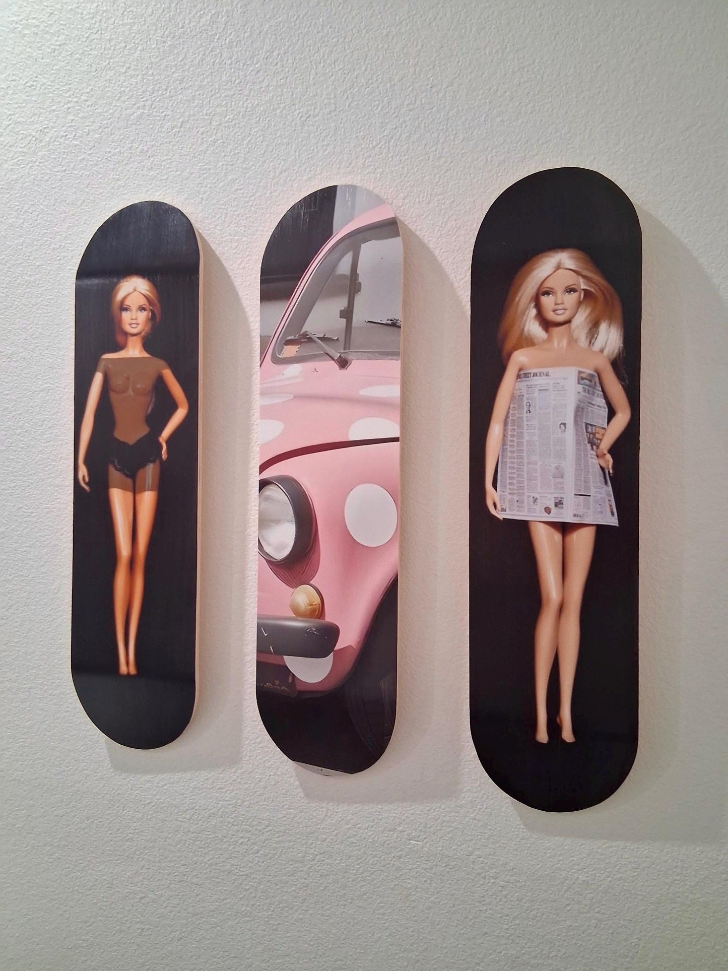 Skateboard Wall Art Set, 3-Piece Skateboard Deck Art, Aesthetic Room Decor, Modern Wall Art, Teen Bedroom Decor, Skater Gift