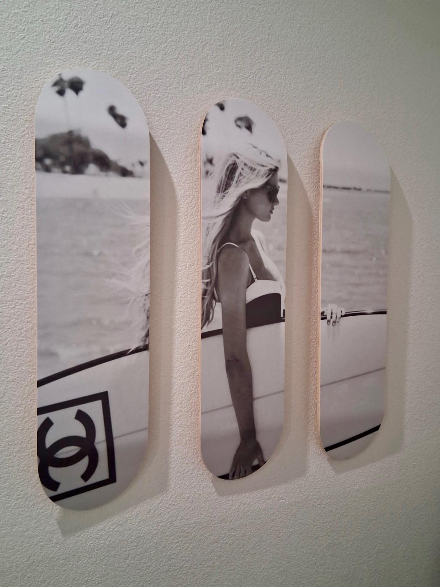 Skateboard Wall Art Set, 3-Piece Skateboard Deck Art, Aesthetic Room Decor, Modern Wall Art, Teen Bedroom Decor, Skater Gift