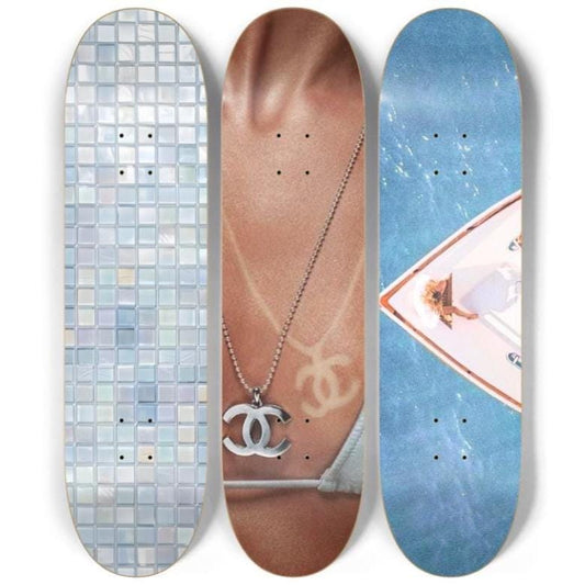 Skateboard Wall Art Set, 3-Piece Skateboard Deck Art, Aesthetic Room Decor, Modern Wall Art, Teen Bedroom Decor, Skater Gift