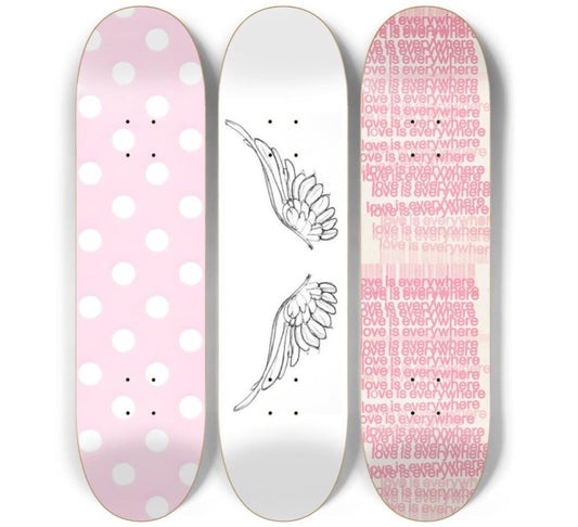 Pretty In Pink Skateboard Deck Wall Art Set