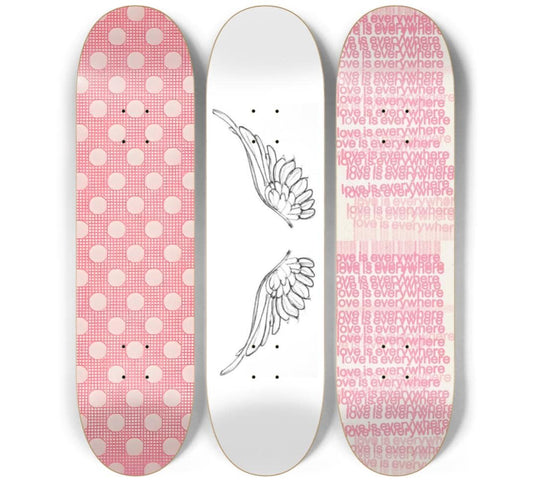 Skateboard Wall Art Set, 3-Piece Skateboard Deck Art, Aesthetic Room Decor, Modern Wall Art, Teen Bedroom Decor, Skater Gift