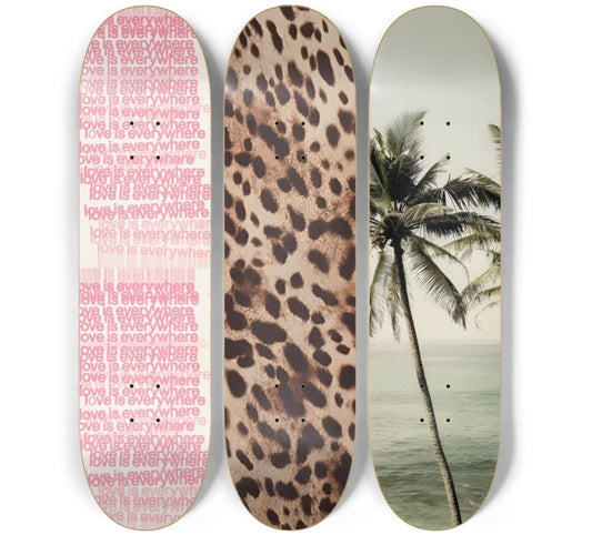 Coastal Love Skateboard Deck Wall Art Set
