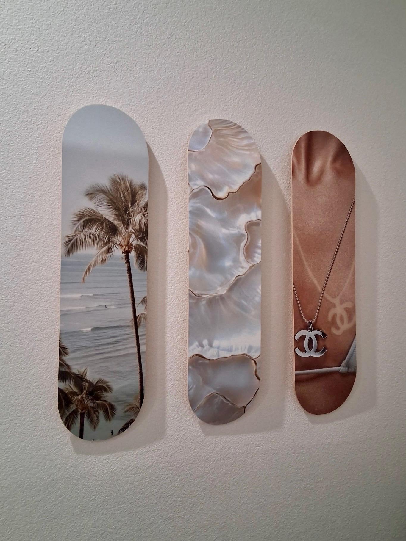 Skateboard Wall Art Set, 3-Piece Skateboard Deck Art, Aesthetic Room Decor, Modern Wall Art, Teen Bedroom Decor, Skater Gift
